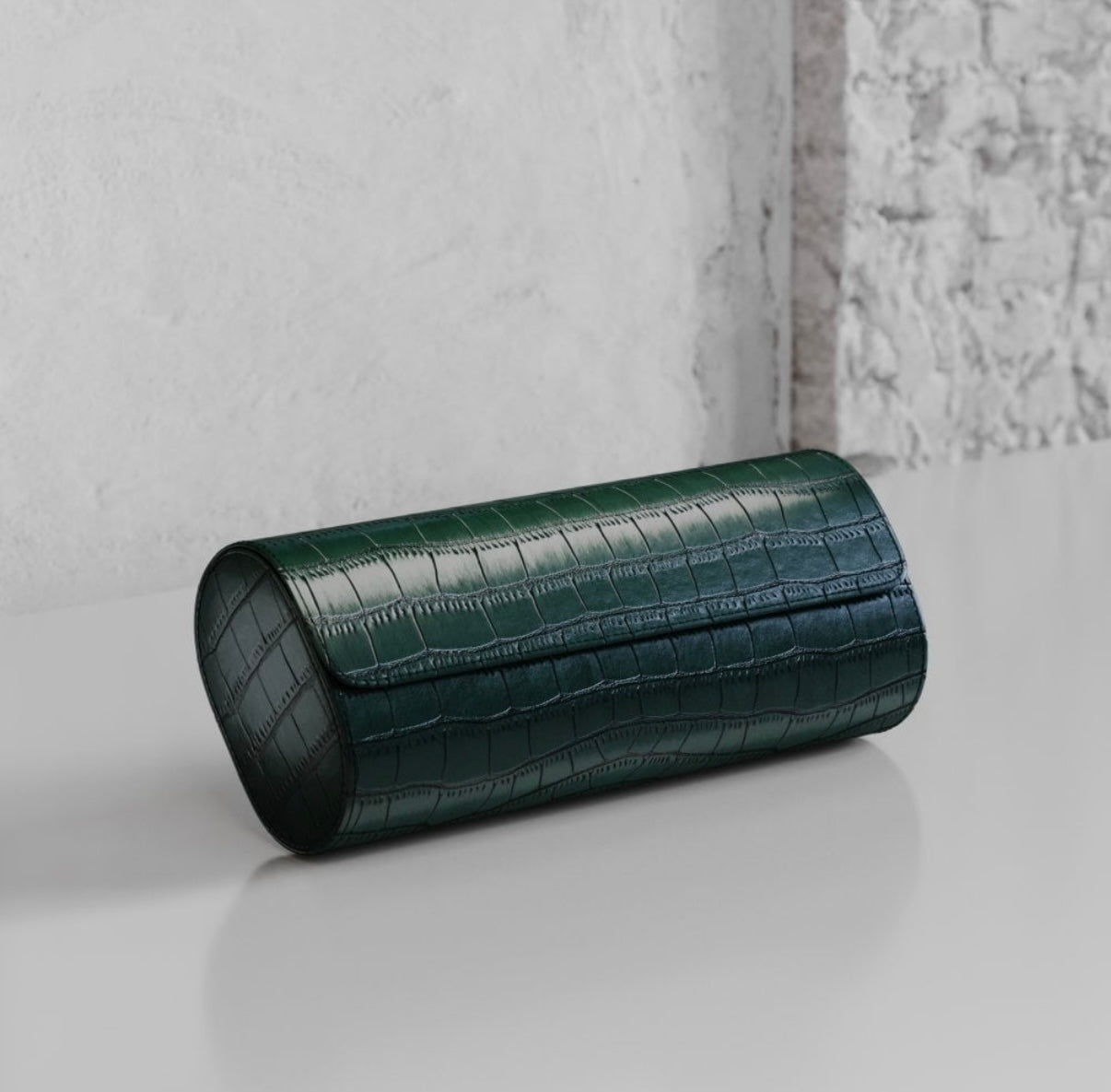 ETIER VERDI TRIPLE WATCH ROLL CROCODILE LEATHER - GREEN