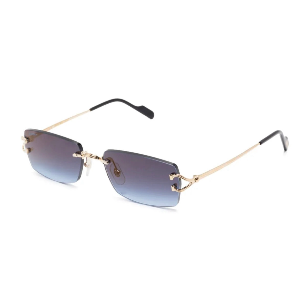 CARTIER RECTANGLE-FRAME RIMLESS SUNGLASSES