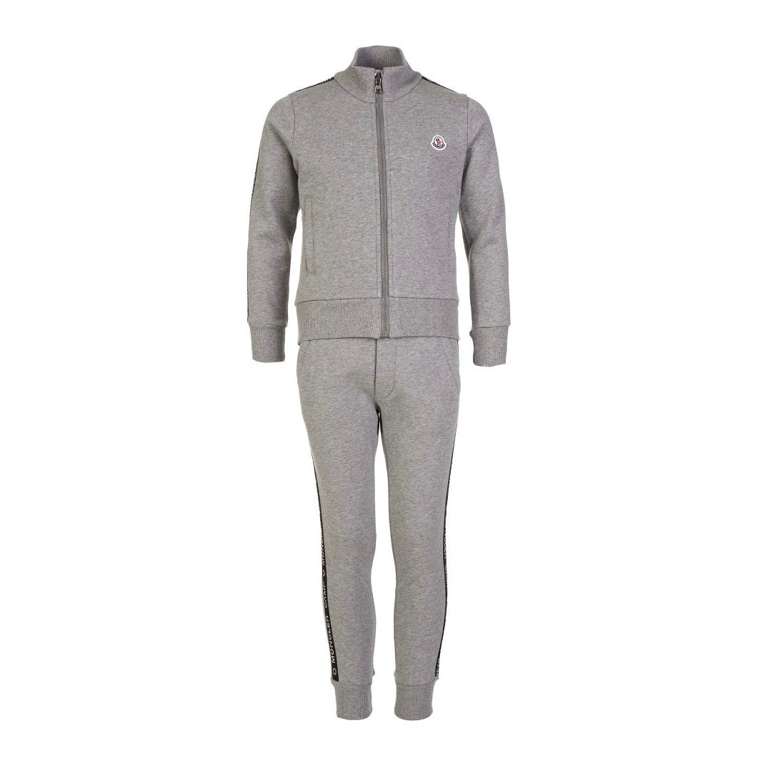 MONCLER ENFANT TAPE TRACKSUIT - GREY