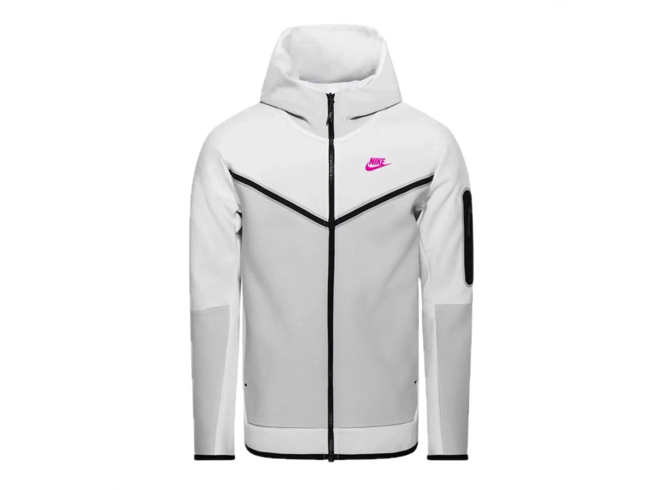NIKE TECH FLEECE JACKET - SUMMIT WHITE/PINK BLAST