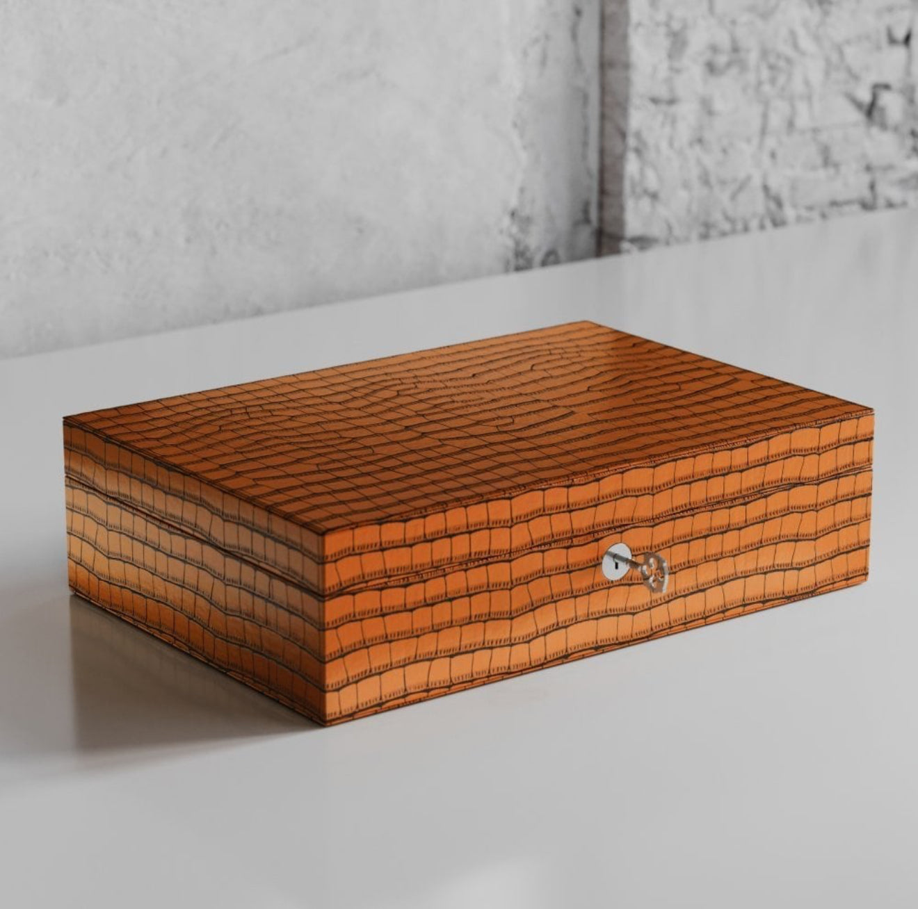 ETIER ZEGATO 10 WATCH CASE CROCODILE LEATHER - TAN