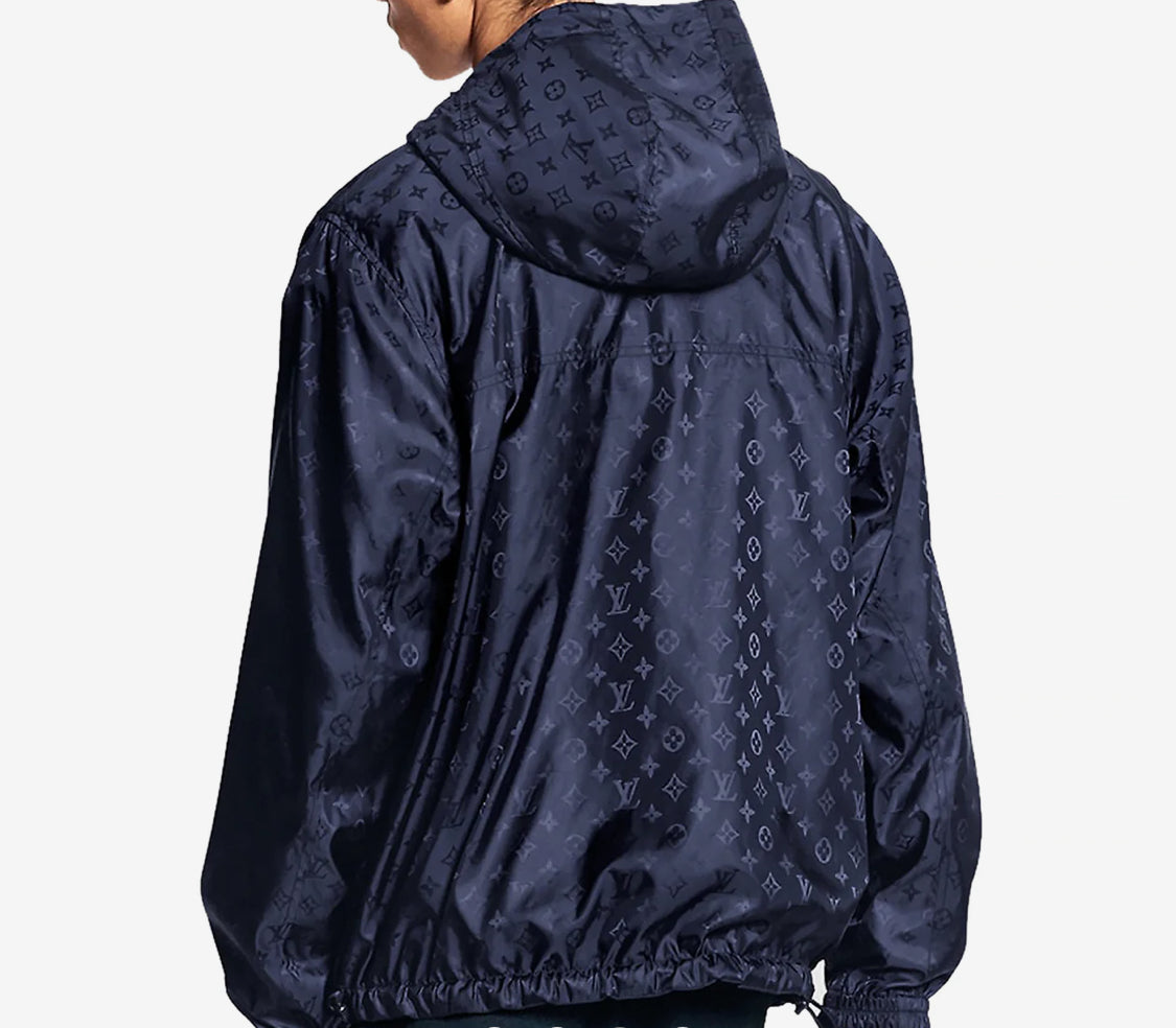 LV LOUIS VUITTON MONOGRAM REVERSIBLE WINDBREAKER - NAVY