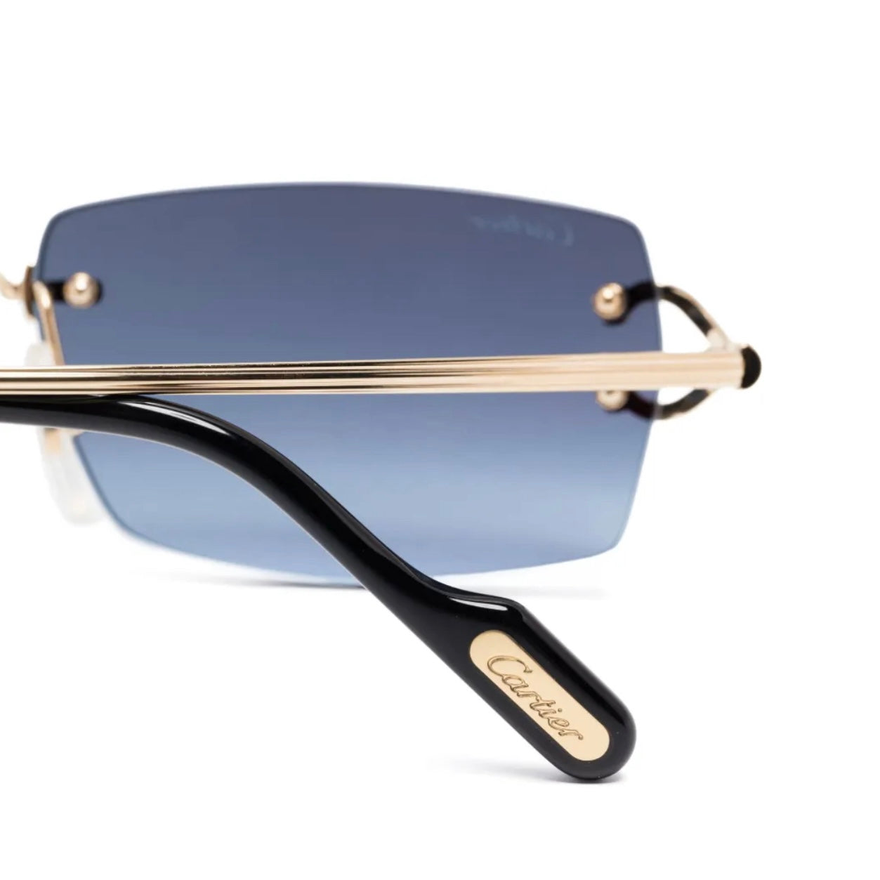 CARTIER RECTANGLE-FRAME RIMLESS SUNGLASSES