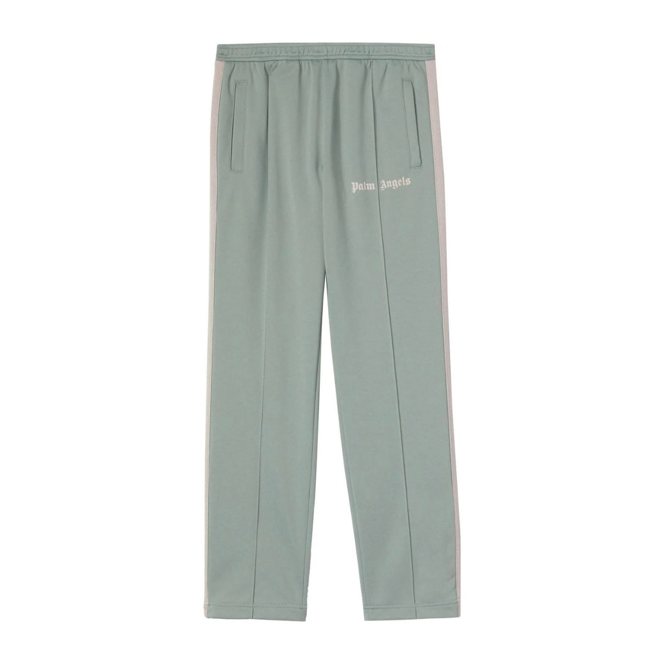 PALM ANGELS SEAFOAM LOGO PRINT TRACK PANTS