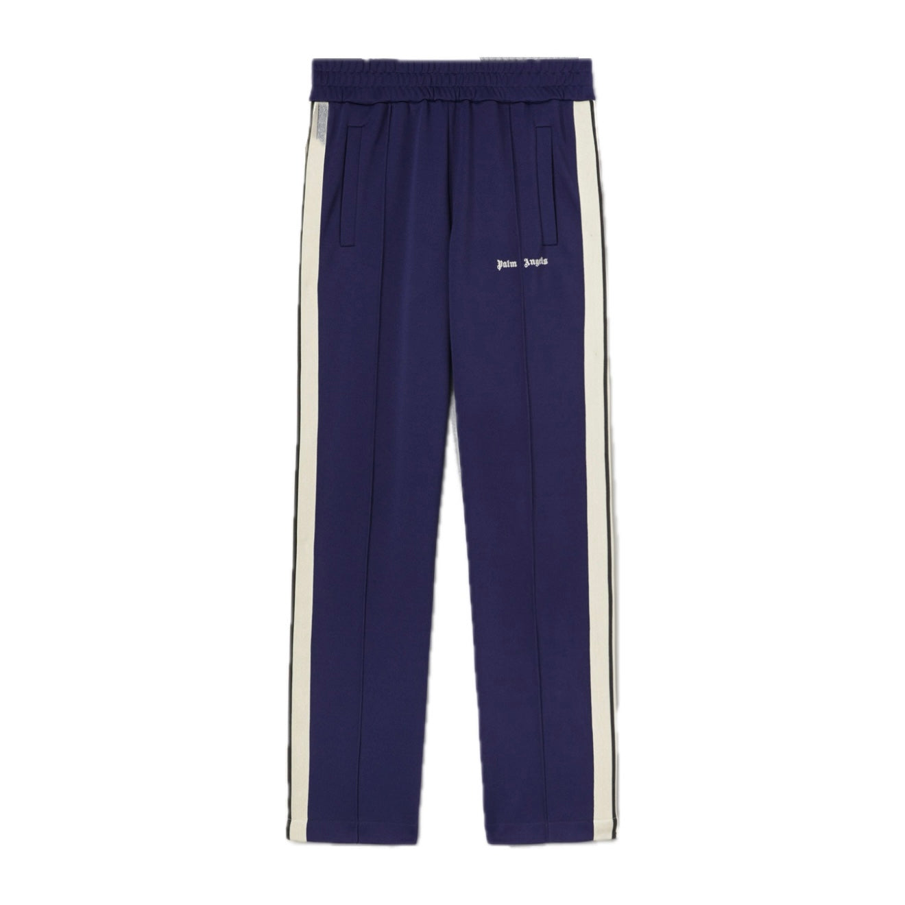 PALM ANGELS NAVY LOGO PRINT TRACK PANTS