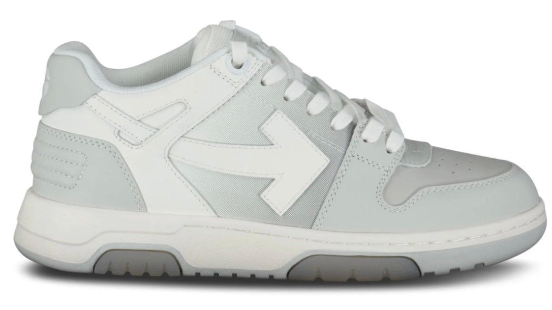 OFF WHITE ‘OUT OF OFFICE LEATHER’ TRAINERS - GREY GRADIENT