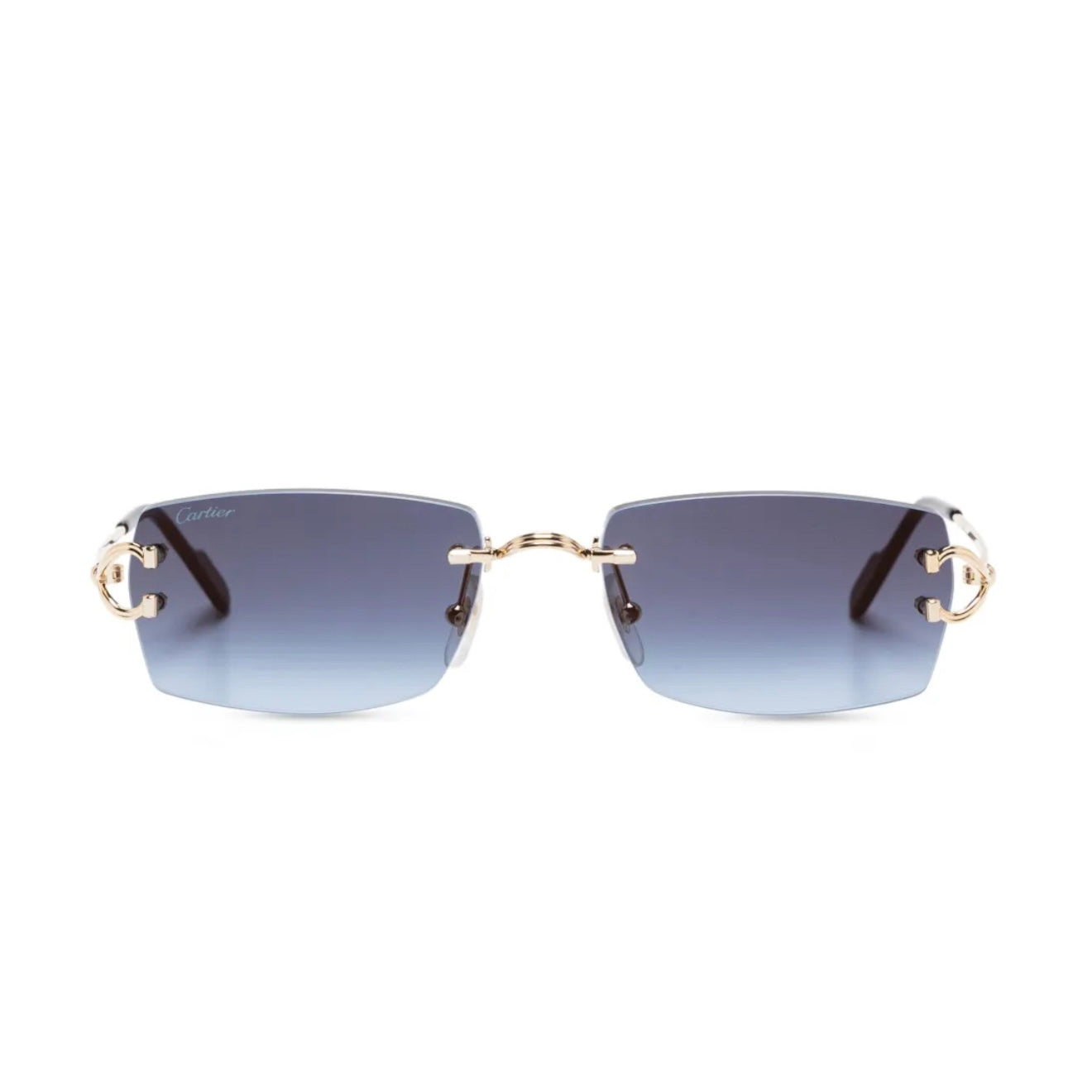 CARTIER RECTANGLE-FRAME RIMLESS SUNGLASSES