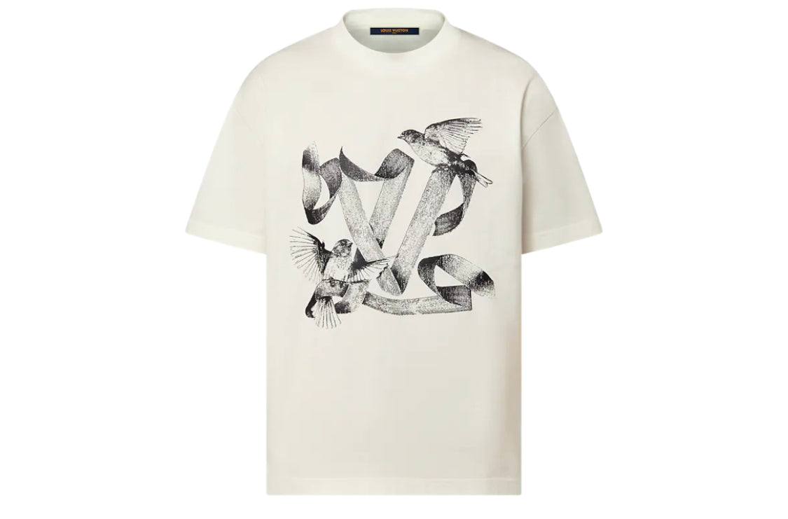 LV LOUIS VUITTON BIRDS MOTIF T SHIRT