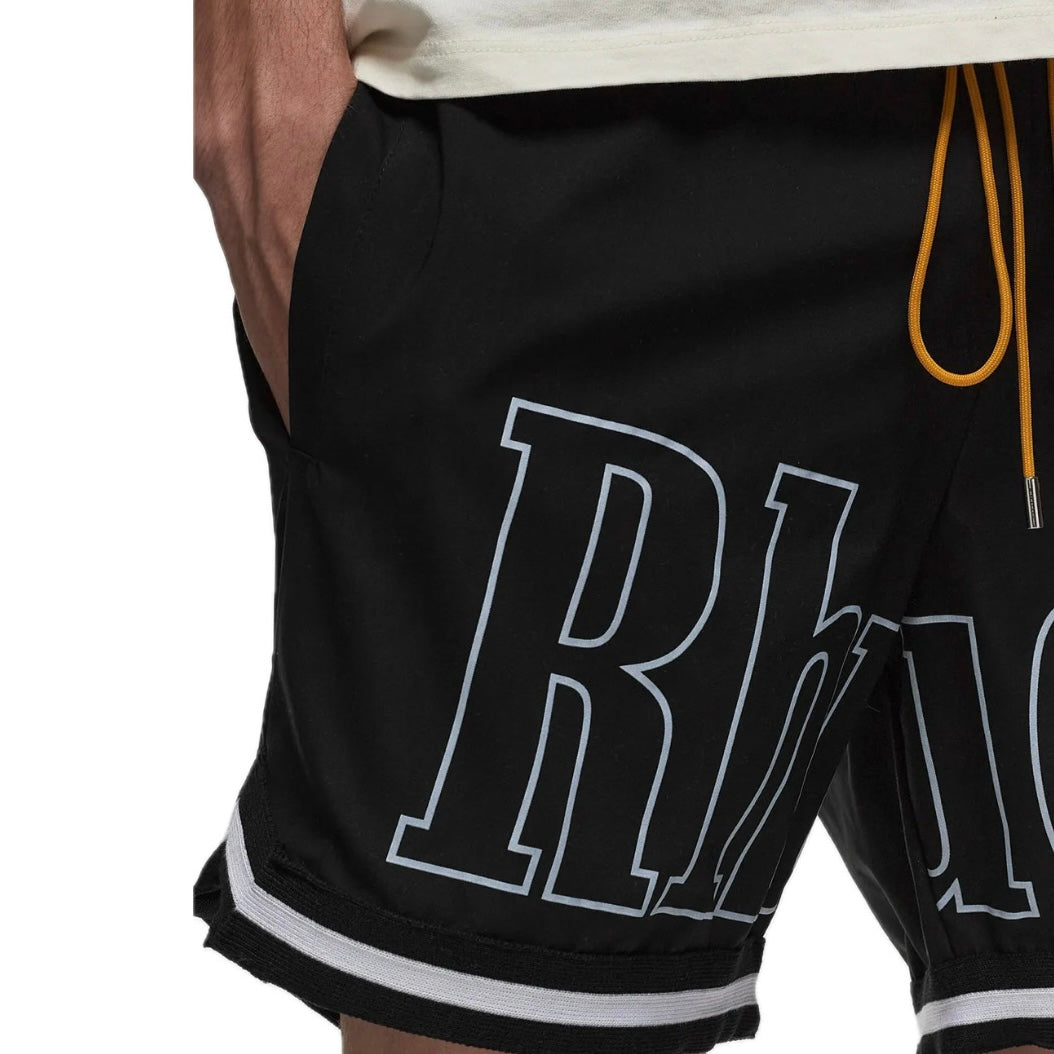 RHUDE BASKETBALL SWIM SHORTS - BLACK