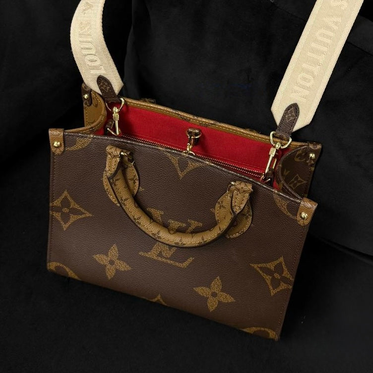 (PRE-OWNED) LOUIS VUITTON LV OnTheGo PM TOTE BAG - BROWN