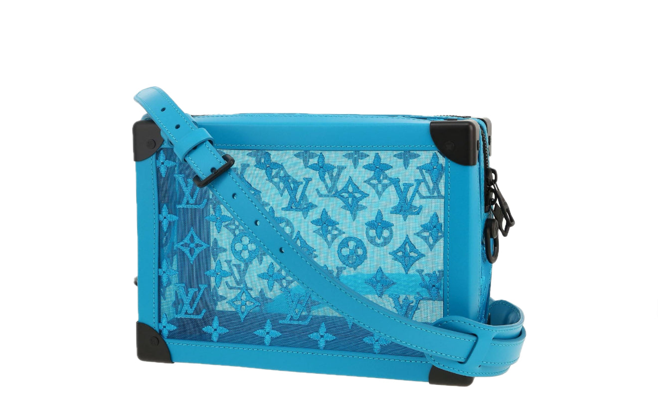 (PRE-OWNED) LOUIS VUITTON LV MONOGRAM MESH SOFT TRUNK BAG - TORQUOISE