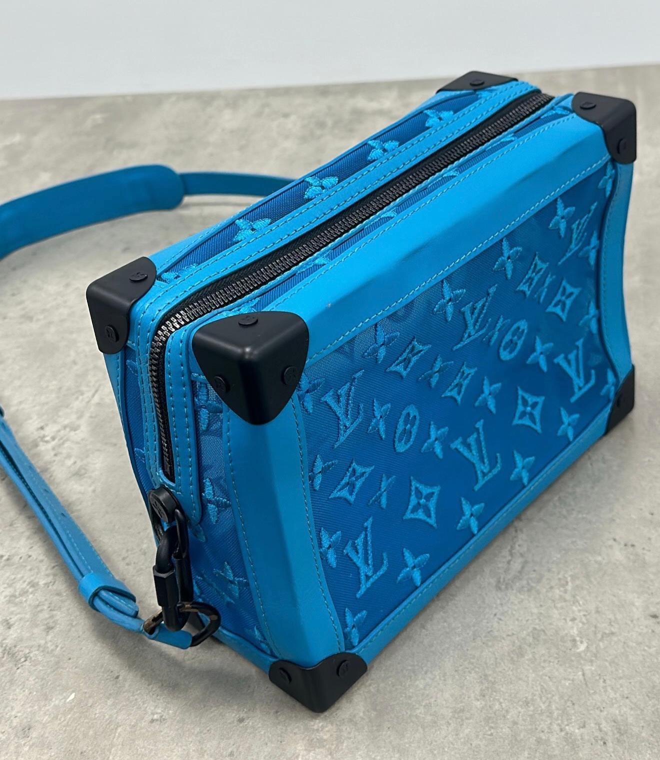 (PRE-OWNED) LOUIS VUITTON LV MONOGRAM MESH SOFT TRUNK BAG - TORQUOISE