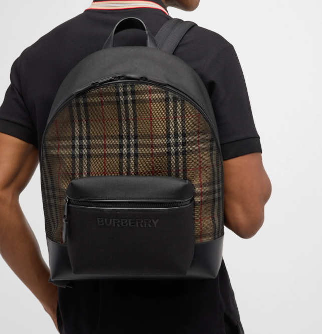 BURBERRY MESH BACKPACK - BLACK