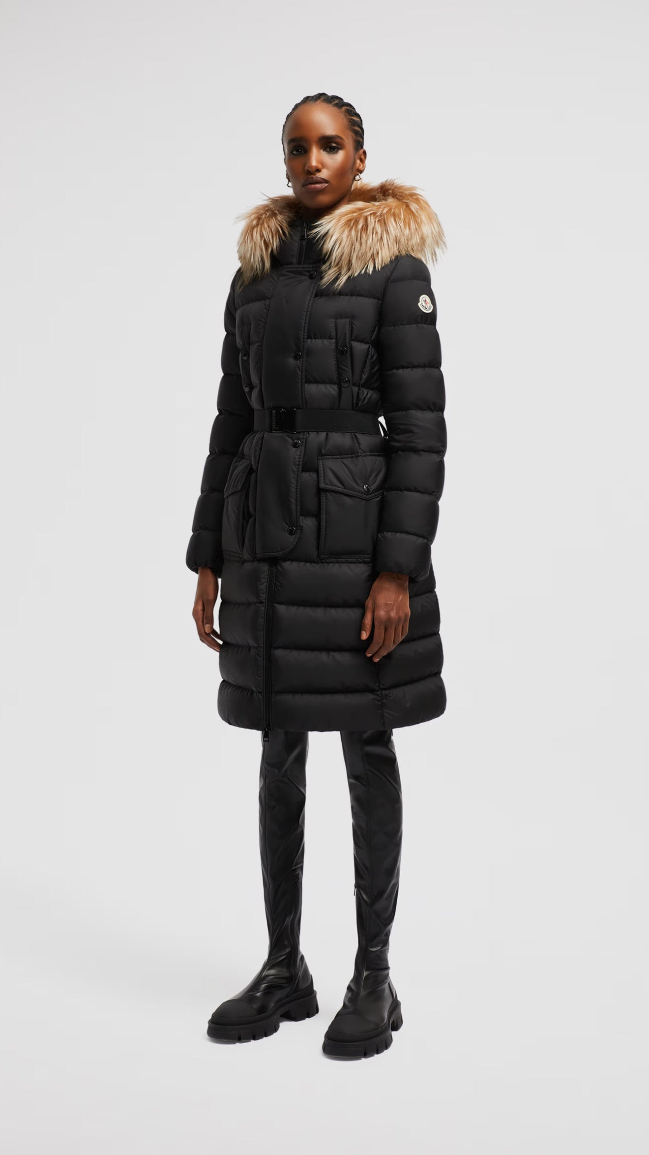 MONCLER KHLOE LONG DOWN JACKET - BLACK