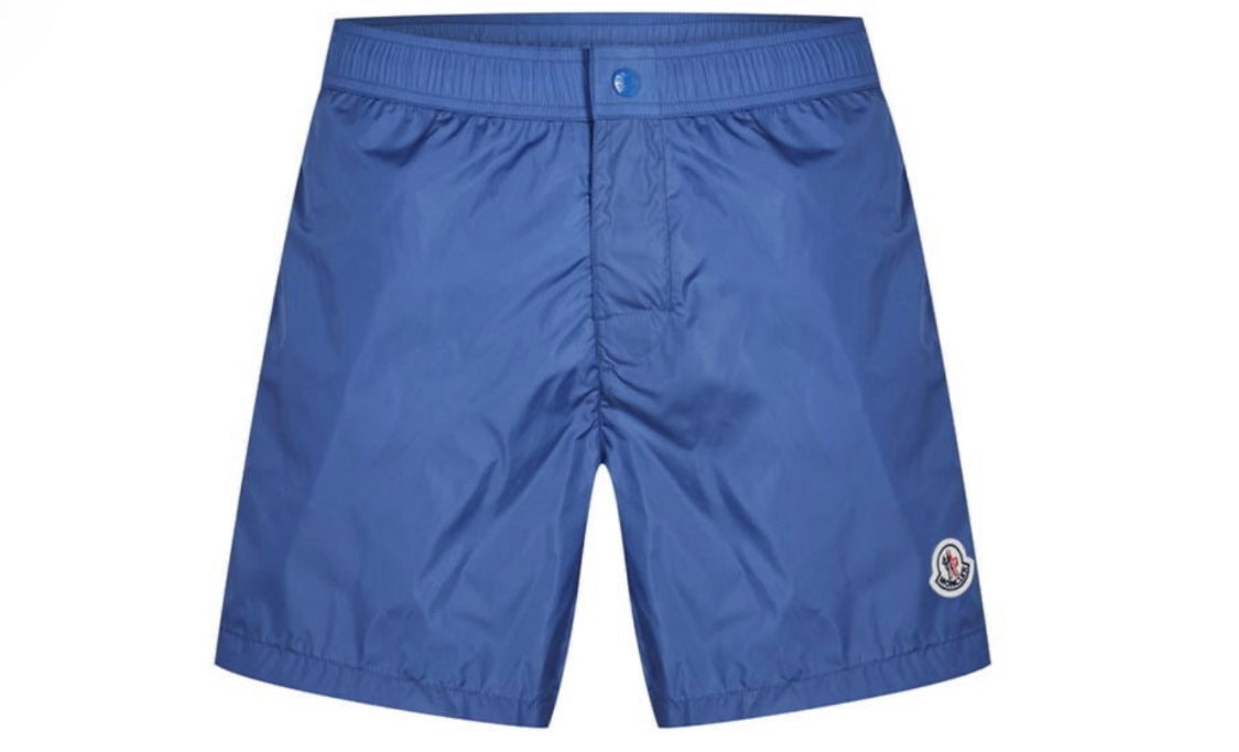 MONCLER LOGO SWIM SHORTS - BLUE