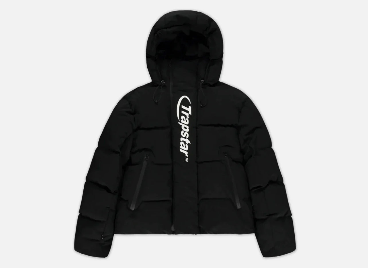 TRAPSTAR HYPERDRIVE TECHNICAL HOODED PUFFER JACKET BLACK