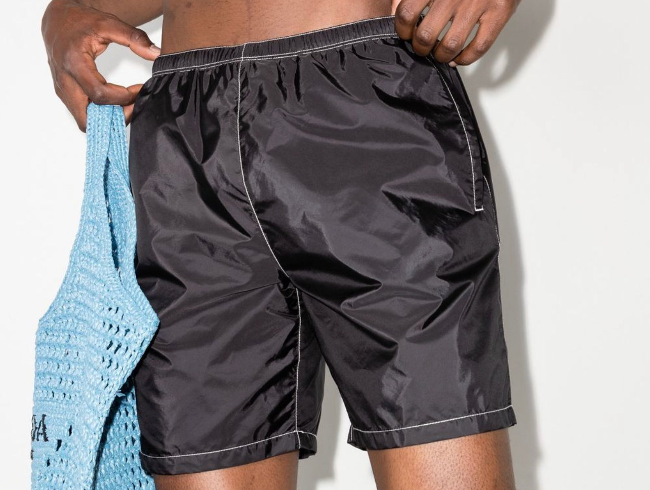 PRADA RE-NYLON SWIM SHORTS BLACK