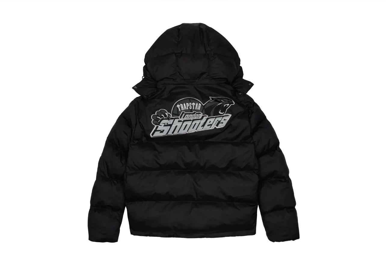 TRAPSTAR SHOOTERS DETACHABLE HOODED PUFFER BLACK/REFLECTIVE