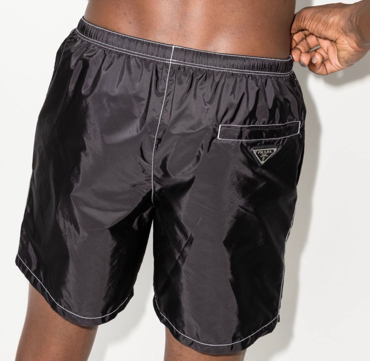 PRADA RE-NYLON SWIM SHORTS BLACK