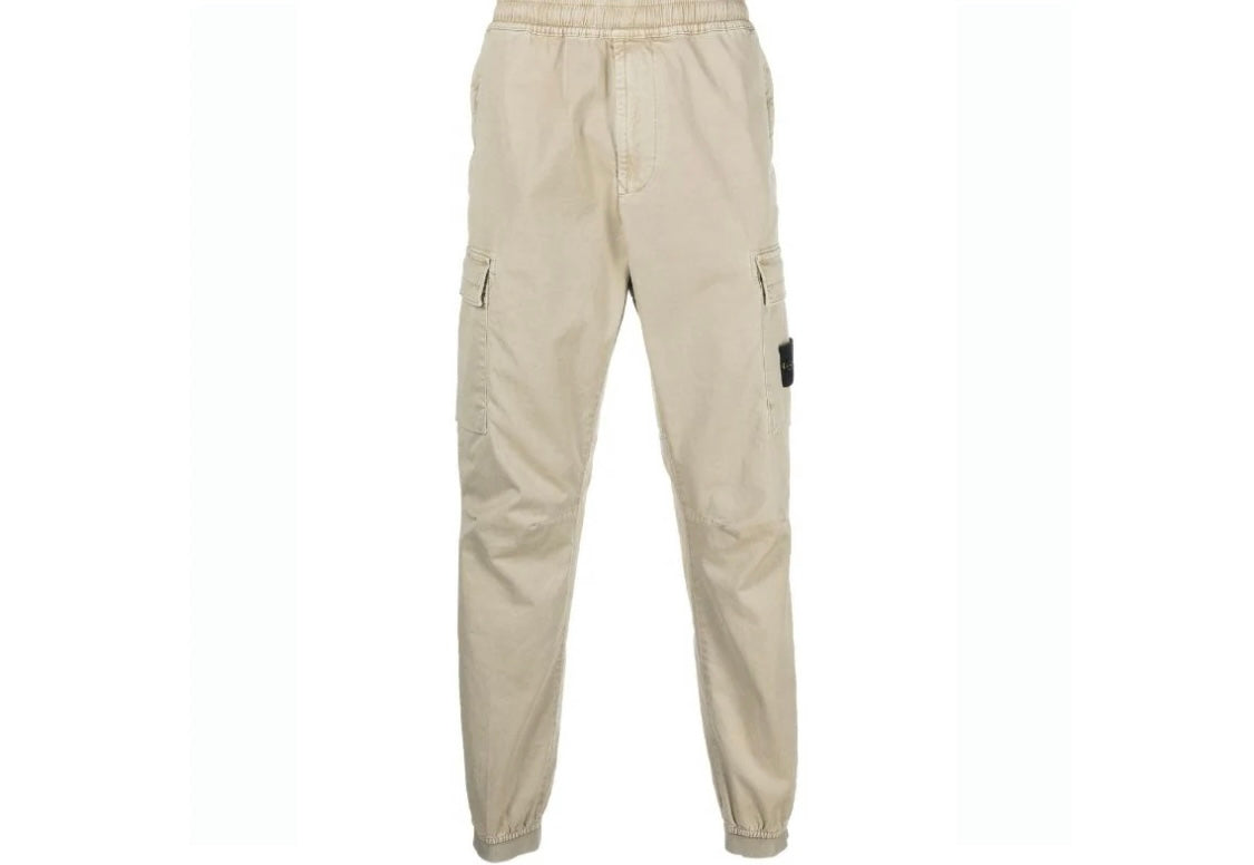 STONE ISLAND STRETCH CARGO PANTS - BEIGE