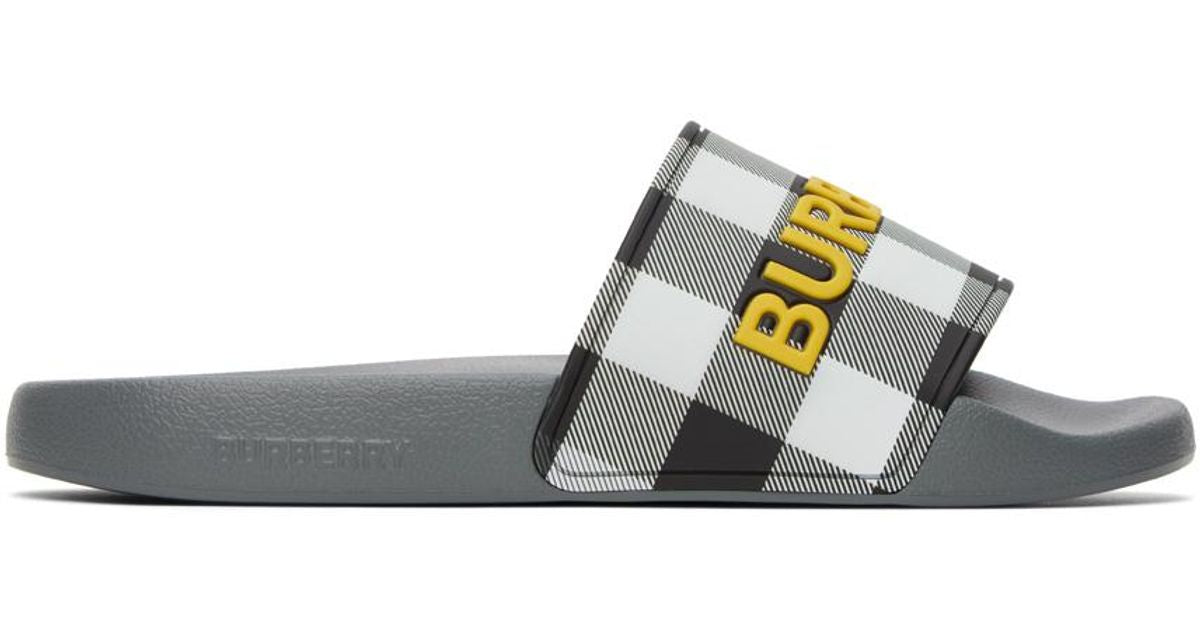 BURBERRY SLIDES - STORM GREY