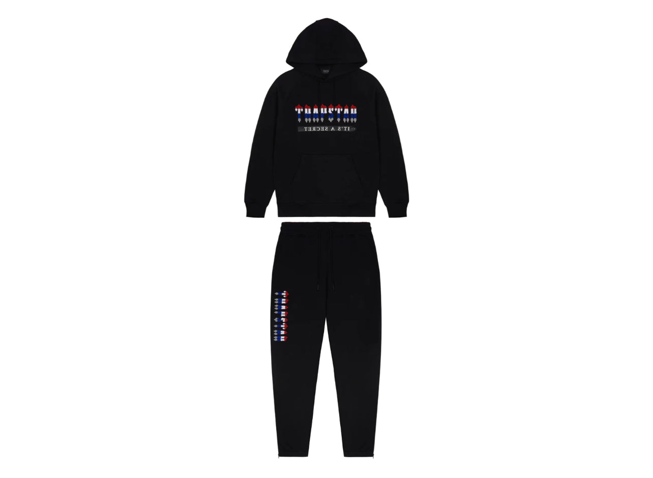 TRAPSTAR CHENILLE DECODED 2.0 HOODIE TRACKSUIT - BLACK REVOLUTION EDITION